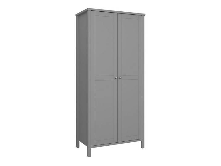 ebuy24 Kleiderschrank Trone Kleiderschrank 2 Türen, graulackiert.