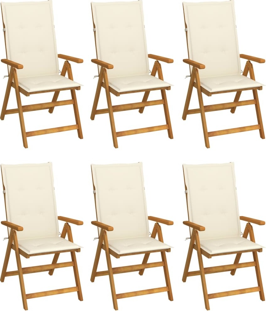 Maison Exclusive - Klappstühle 6 Stk. mit Auflagen Massivholz Akazie