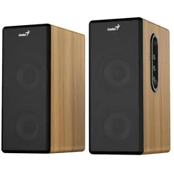 Genius SP-HF1220BT 45-Watt-Bluetooth-Holzlautsprecher Kiefernholz, PC Lautsprecher, Schwarz, Braun