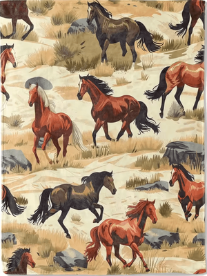 Inspire Curations Wild Horse Flannel Fleece Throw Blanket ty01 150x200cm