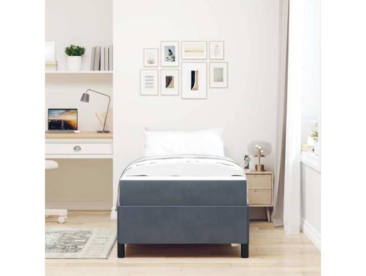 KTHLBRH Bettgestell dunkelgrau 80 x 200 cm Stoff Minimalistisches Design, einfache Linien, geeignet für moderne Räume