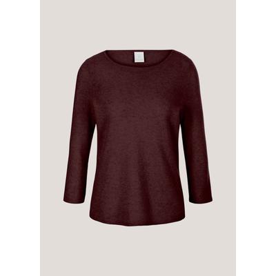 Longpullover MADELEINE "Strickpullover Kaschmirpullover mit U-Boot-Ausschnitt", Damen, Gr. 36/38, rosa (mauve, rot), Obermaterial: 100% Kaschmir WS., Modern, normal, U-Boot-Ausschnitt, Pullover Longpullover, Kaschmirpullover mit 3/4 Arm