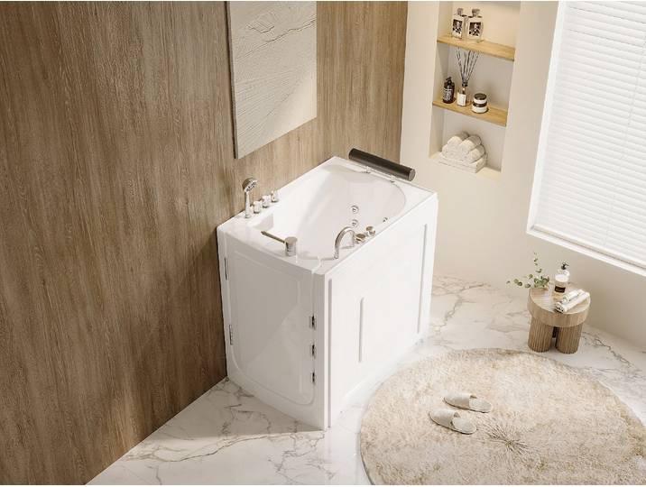 Whirlpool-Badewanne mit Tür 101,5 x 69 x 99 cm Sitzplatz 1 Person 220 L BARUVA