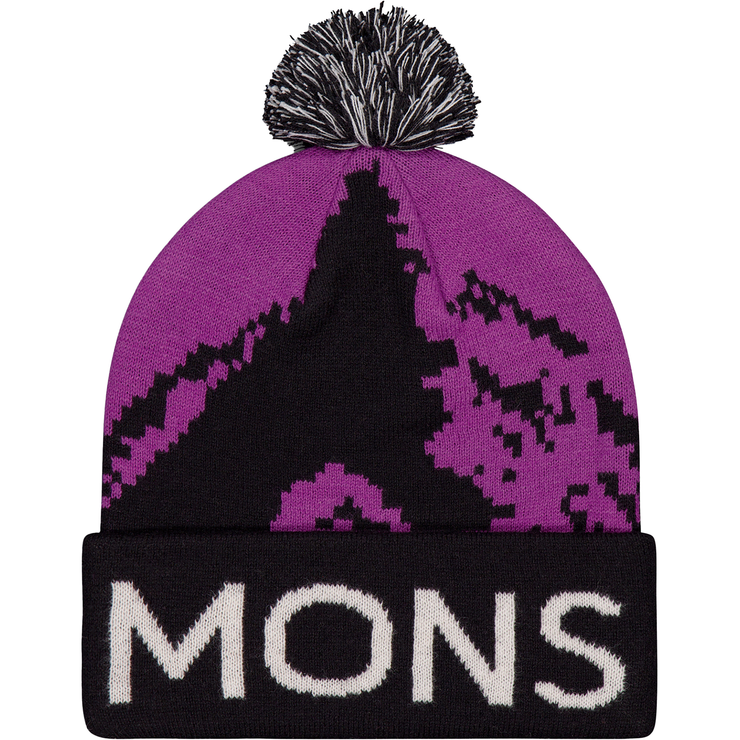 Mons Royale Mtn Pixel Merino Pom Pom Mützen & Beanies lila Lifestyle Hautfreundlich Merinowolle
