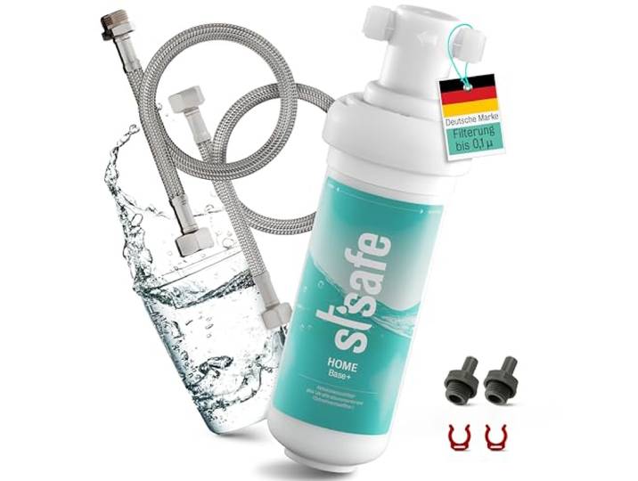 stsafe BASE+ Wasserfilter Untertisch I Doppel-Filterung I Trinkwasserfilter Doppelte Filtration, Schadstoffentfernung bis 0,1µ, einfache Installation, Wasserfiltersystem, kein zusätzl. Wasserhahn nötig