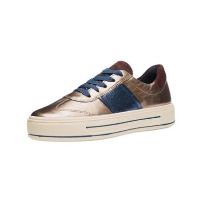 Sneaker ARA "Ara Sneaker Glattleder", Damen, Gr. 41, Textil, gold (cashmere), Glattleder, Schuhe Sneaker