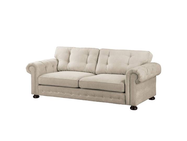 Sofa 3-Sitzer Grau/Granit Webstoff/Microfaser 250 x 93 x 100cm Glamour