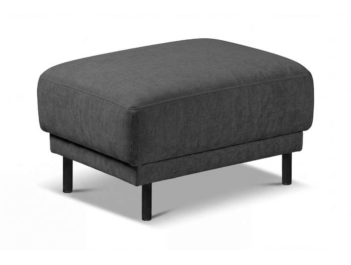 Polsterhocker GOODPRODUCT Sveeva, 73x57 cm, schwarze Metallfüsse , anthrazit, B:73cm H:47cm T:57cm, 100% PES, Hocker, Polsterhocker, langlebiger Strukturstoff, viele Farben zur Auswahl