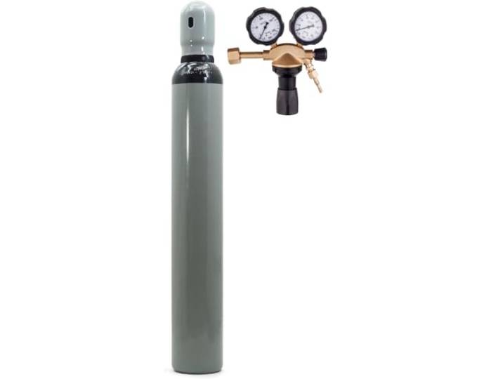 Stickstoffflasche 10L mit Druckminderer Gasflasche, Stickstoff Gas Set Bestschweissen.de Klima 2,0 m³ Flasche mit Druckminderer 50 Bar
