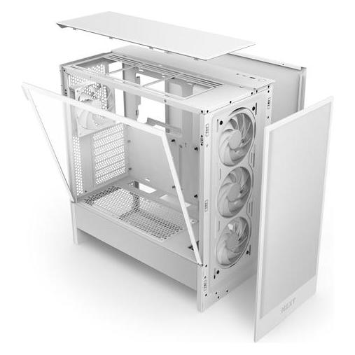 NZXT H5 Flow ( 2024 ) (weiss, Tempered Glass) (ATX, mATX, Micro-ITX, Mini-ITX) (CC-H52FW-01)