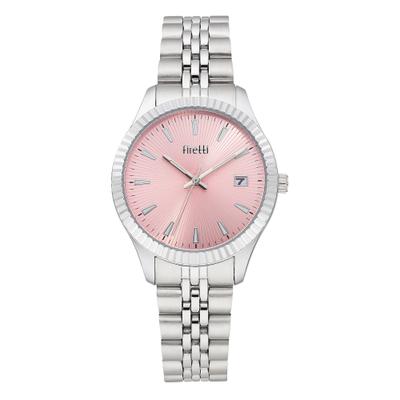Quarzuhr FIRETTI "Prestige", rosa (silberfarben, rosé), Armbanduhren, Damen, Quarzuhr, Armbanduhr, Damenuhr, Edelstahlarmband, analog