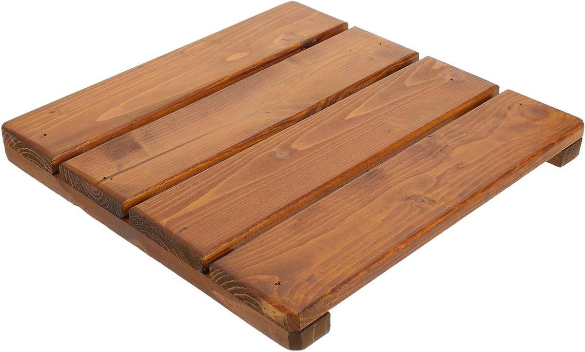 Houten Douchemat Antislip Chocoladebruin 30 x 30 cm