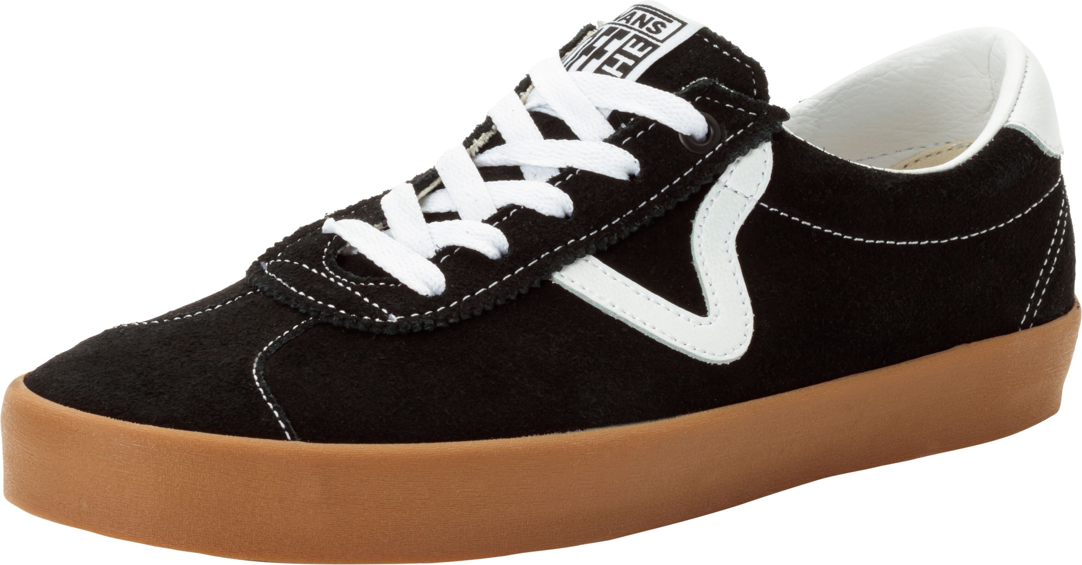 Sneaker VANS "Sport Low", Damen, Gr. 38,5, schwarz (schwarz, gum), Leder, Schuhe Sneaker, unisex