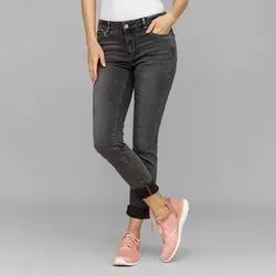 DINE 'N' DANCE Jeanshose Salsa 5-Pocket-Style Umschlag am Saum leichter Used-Effekt
