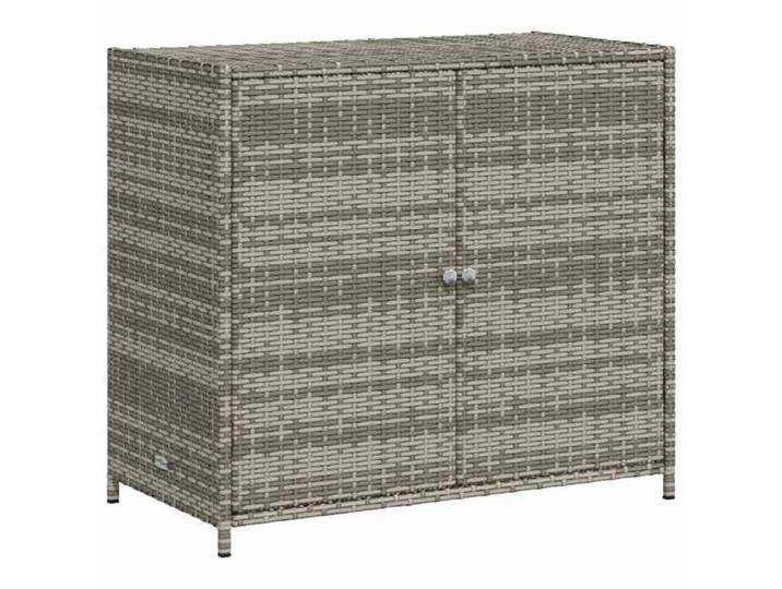 SOLOM@Armoire de rangement de jardin - KEENETH - Caisse de Rangement Pour Extérieur Patio gris 83x45x76cm résine tressée Sep53658