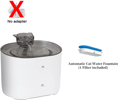 Inspire Curations PureFlow Whisper Quiet Cat Water Fountain For Cats & Dogs white fountain