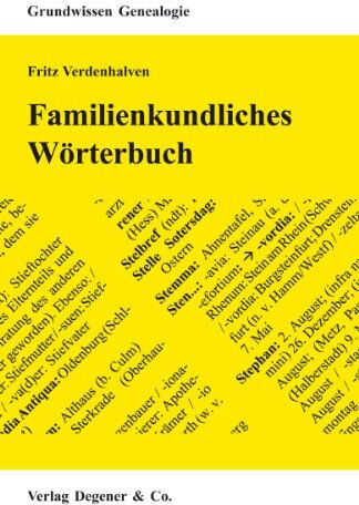 Fritz Verdenhalven - Familienkundliches Wörterbuch - Preis vom 17.10.2026 19:25:27 h