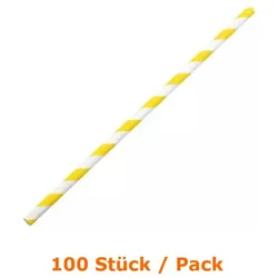 Strohhalme NatureStar Papier gelb-weiß 100 Stück Packabgabe