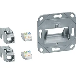 Hager Anschluss Modul 2x RJ45, Cat.6a, für Zentralscheibe UAE 2-fach