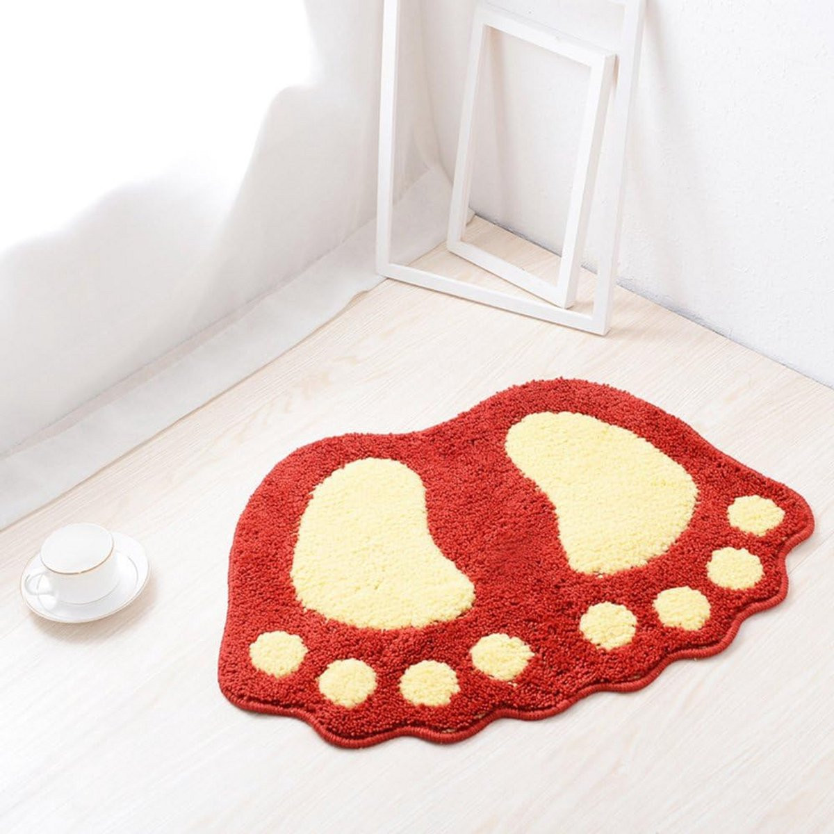 Antislip Badmat met Voetenpatroon, Zacht en Sneldrogend voor Badkamer en Keuken