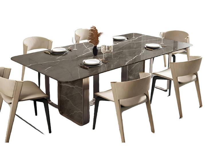 JVmoebel Esstisch Hochglanz Esstisch aus Metall im modernen Design (Esstisch), Made in Europa