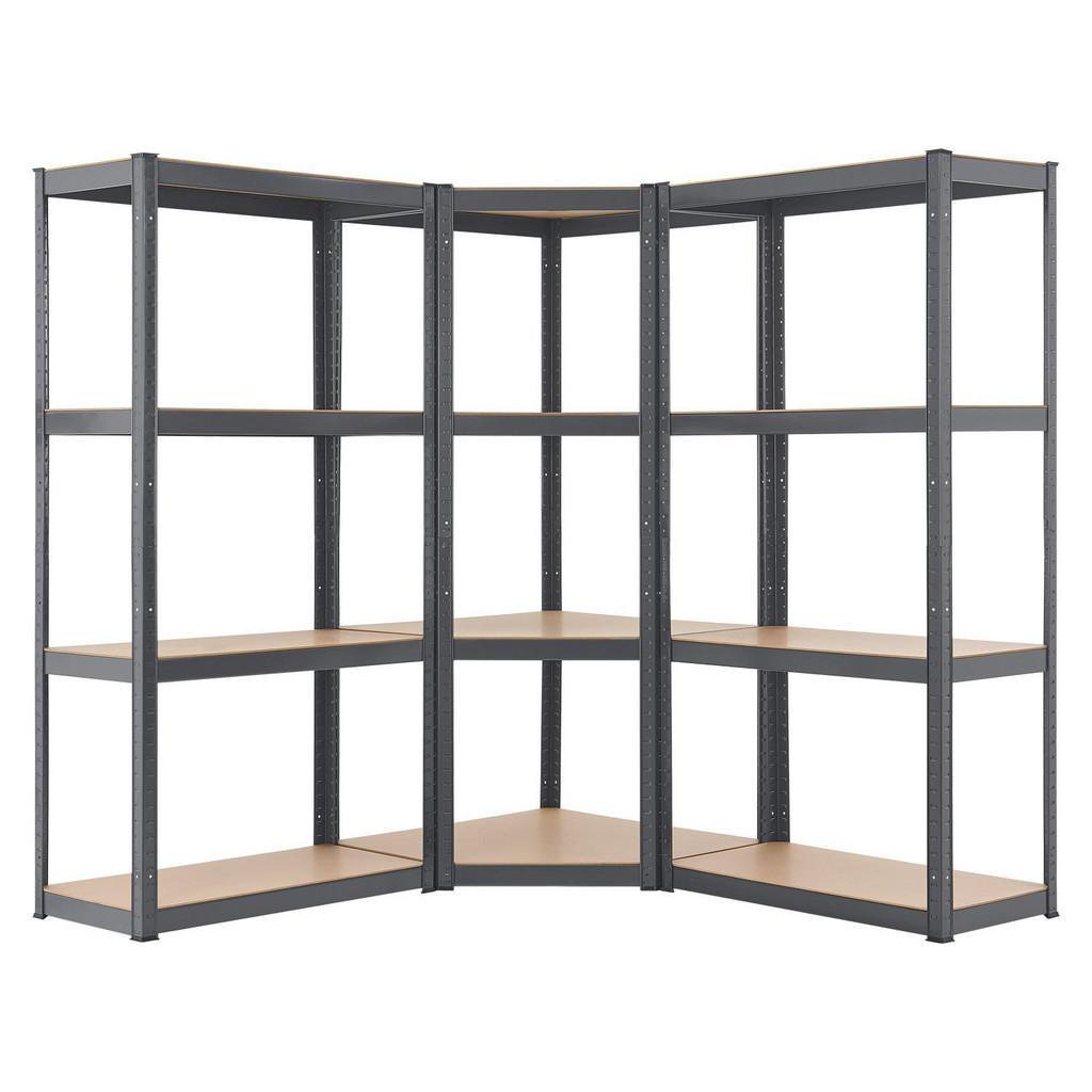 Juskys Regalsystem, Grau, Metall, 155x160x155 cm, Freizeit, Heimwerken, Werkstatt