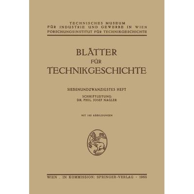 Blätter für Technikgeschichte, Taschenbuch von Josef Nagler, Springer Wien, 978-3-211-80710-1