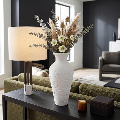 Sagebrook Home Textured Casual Round Terracotta Vase for Home Table or Floor Decor