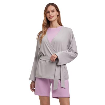 Cardigan FALKE "FALKE Cardigan", Damen, Gr. M, fume (3355), Pullover