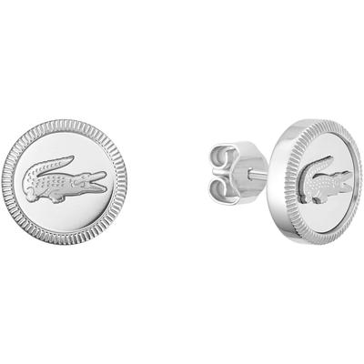 Paar Ohrstecker LACOSTE "MEMENTO", silber (edelstahlfarben), Ohrringe, Damen, 10mm, Edelstahl