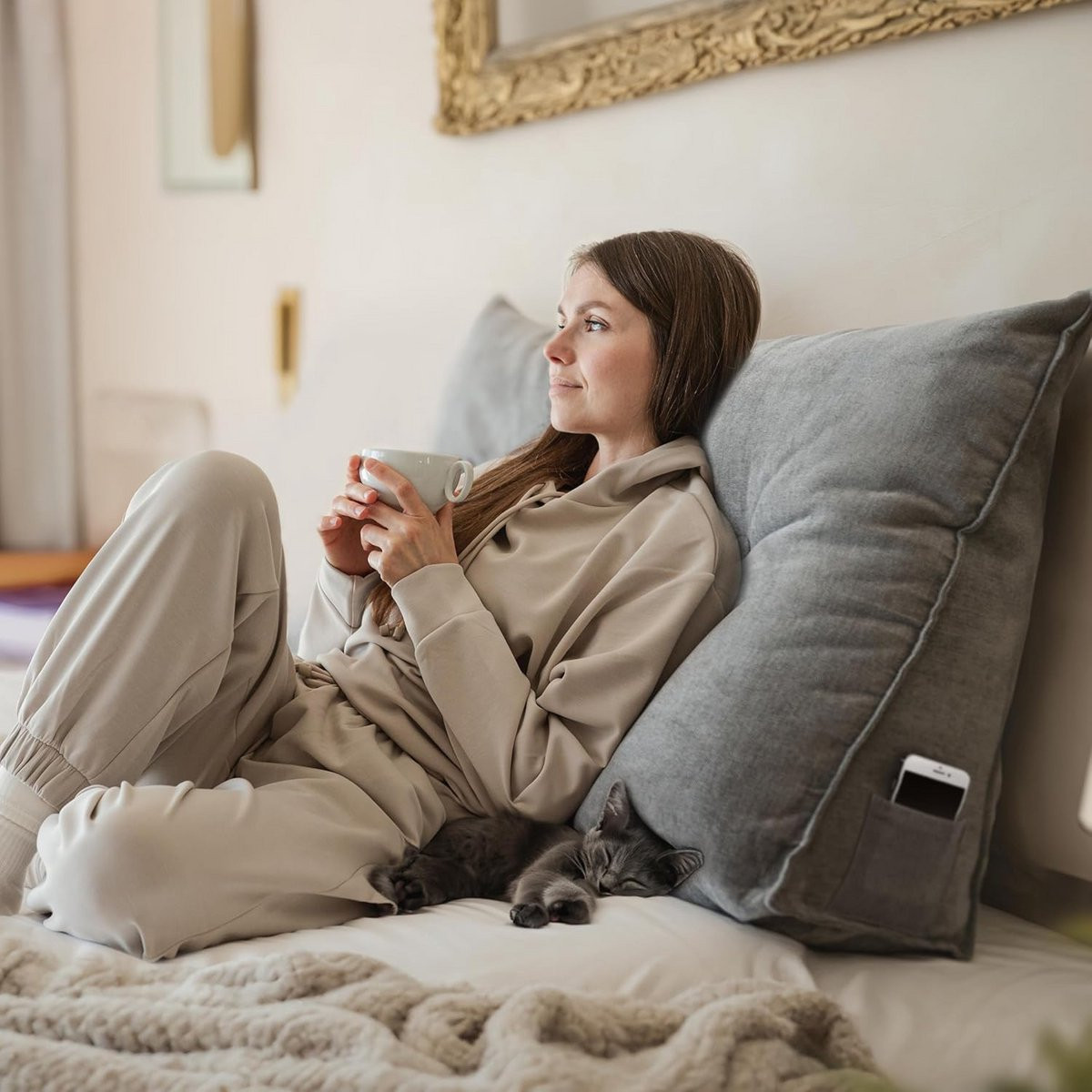 Ergonomisch leeskussen voor volwassenen als rug- en onderrugsteun