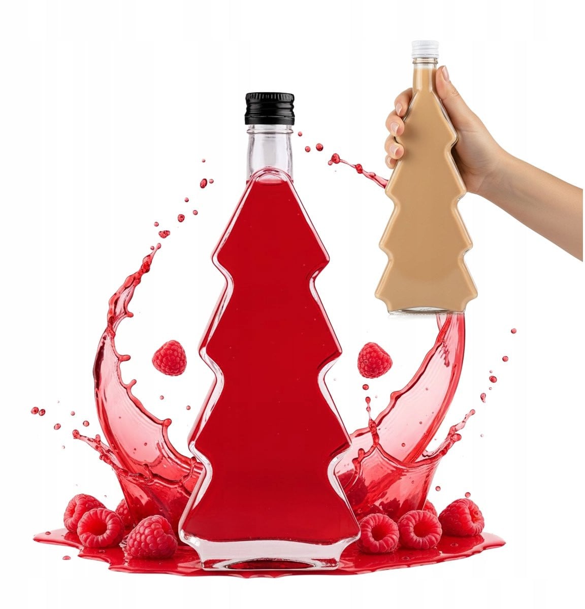 Bimberek Decoratieve fles Kerstboom Transparant 500 ml