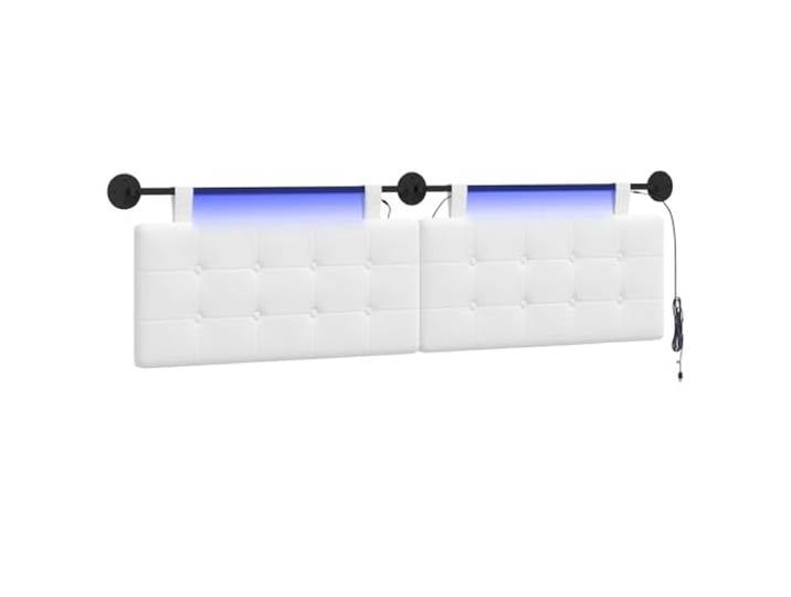vidaXL Hängendes Kopfteil Mit LED Licht Weiß Stoff