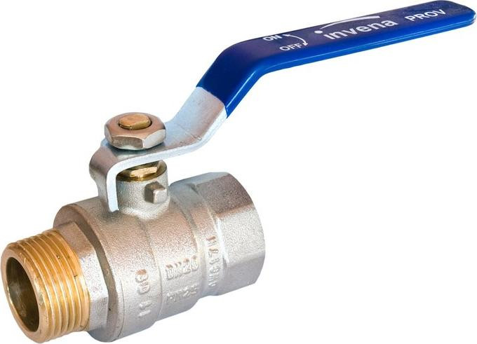 Invena Kogelkraan voor water, zwaar type, vol doorlaat, aansluiting 3/4", model H/ZK-63-020