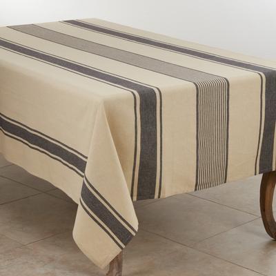 Saro Lifestyle Banded Design Cotton Tablecloth