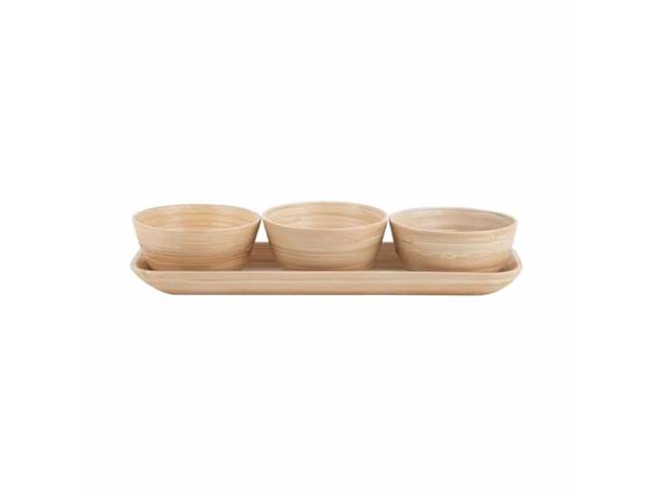 Present Time Schaal Puro - Naturel - 36x12x6cm - Rechthoek - Bamboe - Serveerschaal - Fruitschaal - Decoratieve schaal - Tafeldecoratie