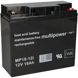 Multipower MP18-12I AGM Bleiakku 12V 18Ah M5 Schraubanschluss für USV, Notstrom & Sicherheitstechnik
