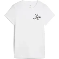 PUMA Damen Shirt ESS SCRIPT Tee, Größe XS in Weiß Weiß