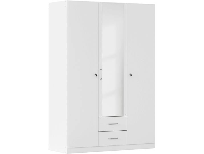 Kleiderschrank RAUCH Schrank Garderobe Garderobenschrank Putzschrank Wäscheschrank BERGHEIM , weiss (alpinweiß), B:136cm H:197cm T:54cm, Holzwerkstoff, Schränke, Kleiderschrank, 2 Aussenschubladen, Tür/en abschliessbar je 2 Schlüssel MADE IN GERMANY