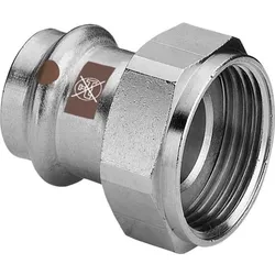 Viega Temponox Anschlussverschraubung 811419 35 mm x G 2, Stahl, nicht rostend, G-Gewinde, SC-Contur