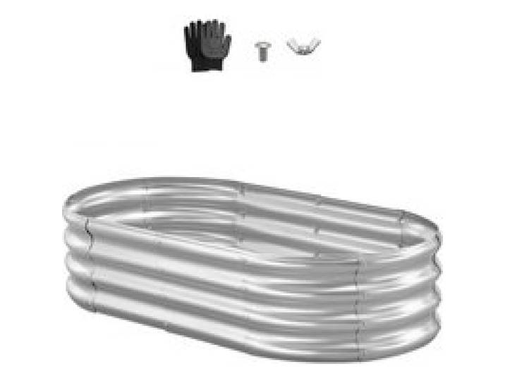 VEVOR Potager Surélevé Métal 120x60x29 cm Carré Potager Surélevé Galvanisé Lit de Jardin Ovale Bac de Jardinage Fond Ouvert pour Culture de Légumes Fleurs Herbes Aromatiques Plantes Grasses, Argenté