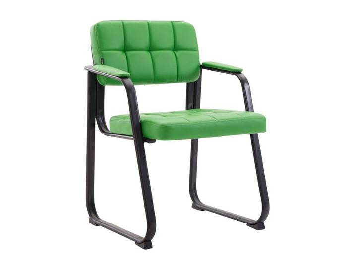 Chaise visiteur fauteuil de bureau sans roulette synthetique vert BUR10227