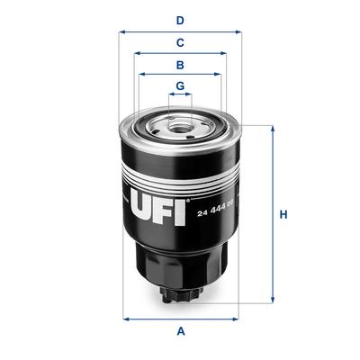 UFI Kraftstofffilter 2444400 Filtereinsatz 152mm für NISSAN