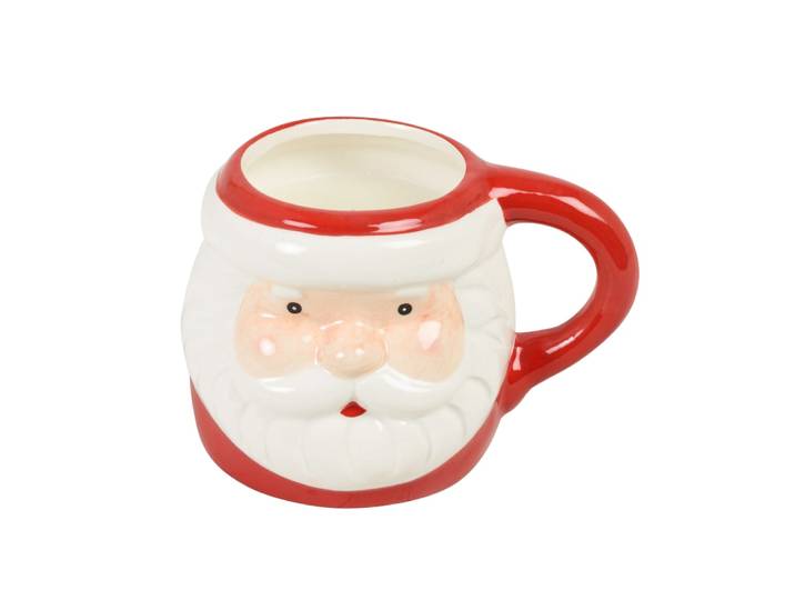 Duftkerze im Santa Claus Becher, beige, weiß und rot