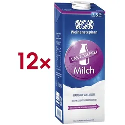 Weihenstephan 12er-Pack haltbare Milch »Laktosefrei H-Vollmilch 3,5% Fett«