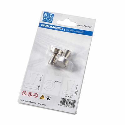 Alco Kegelmagnet 25mm Ø 20mm silber 2 Stück