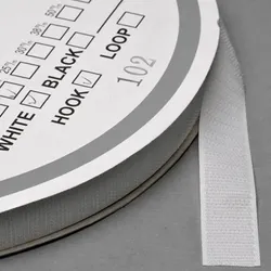 Klettband zum Nähen, Haken (Rolle mit 25 m) 16 mm | weiß, Nylon, Polyester