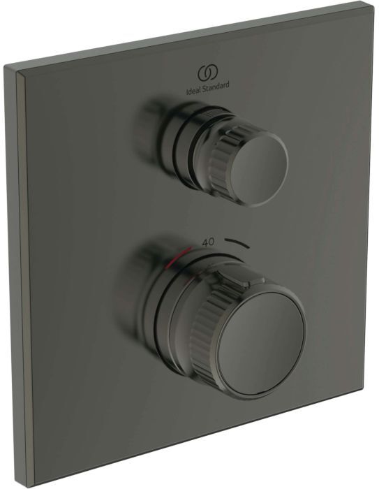 Ideal Standard Navigo Brausethermostat A7301A5 eckig, Fertigmontageset, magnetic grey, Unterputz