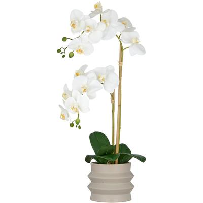 Kunstorchidee CREATIV GREEN "Orchidee Phalaenopsis", weiß, H:60cm, Kunststoff, Kunstpflanzen, im Design-Topf