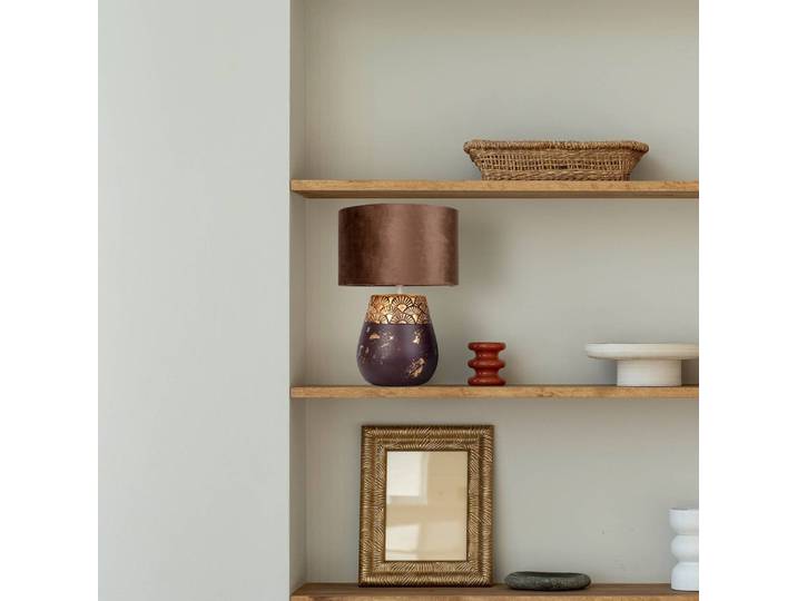 Näve Tischlampe Bronco, braun / rost, für Wohn- / Esszimmer, Keramik, Tischlampe